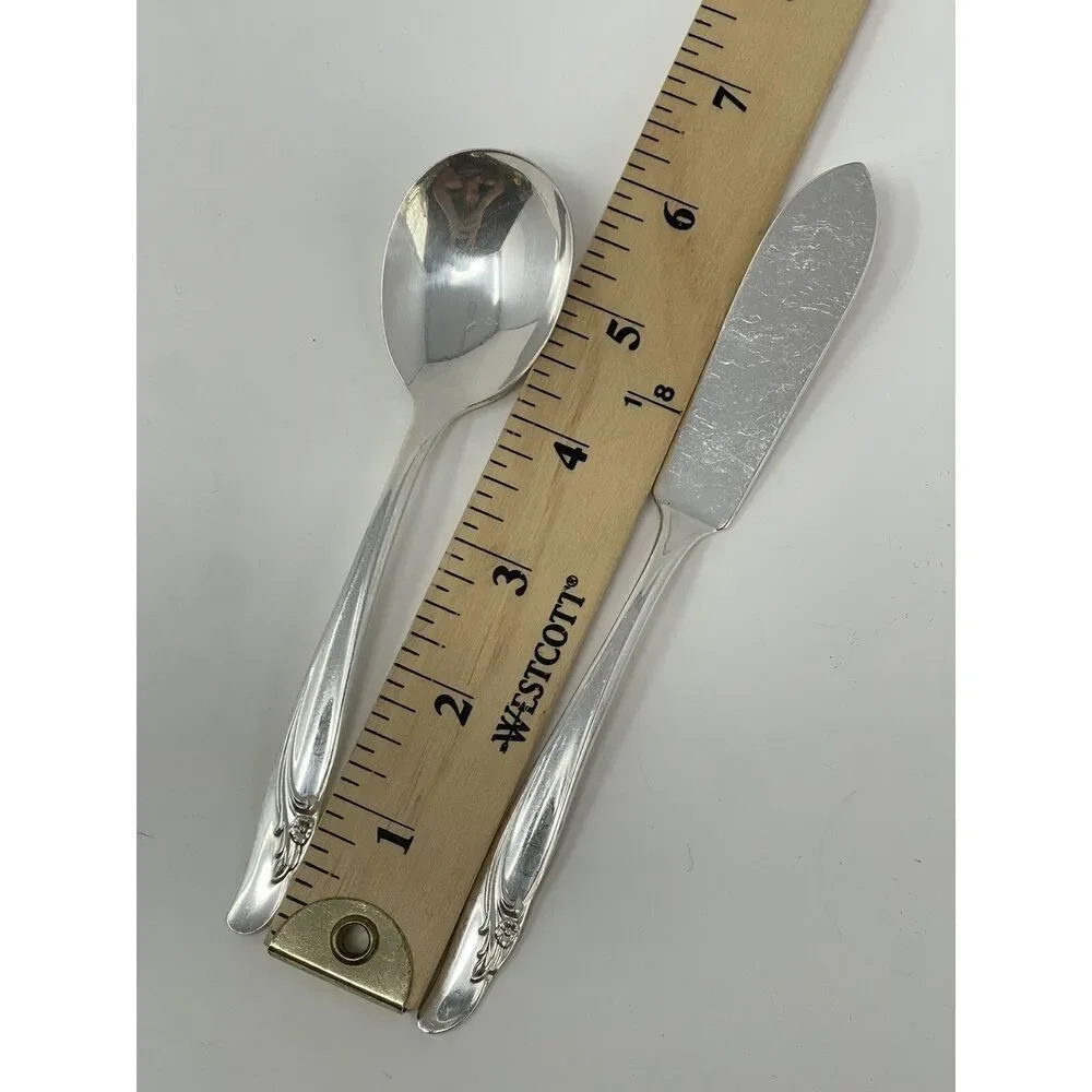 International EXQUISITE Silverplate 1957 Serving Table Sugar Spoons Butter Knife